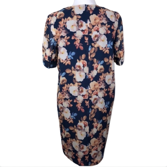 J.Crew 100% Silk Floral Dress Blue Shift Size 6 - Picture 9 of 15